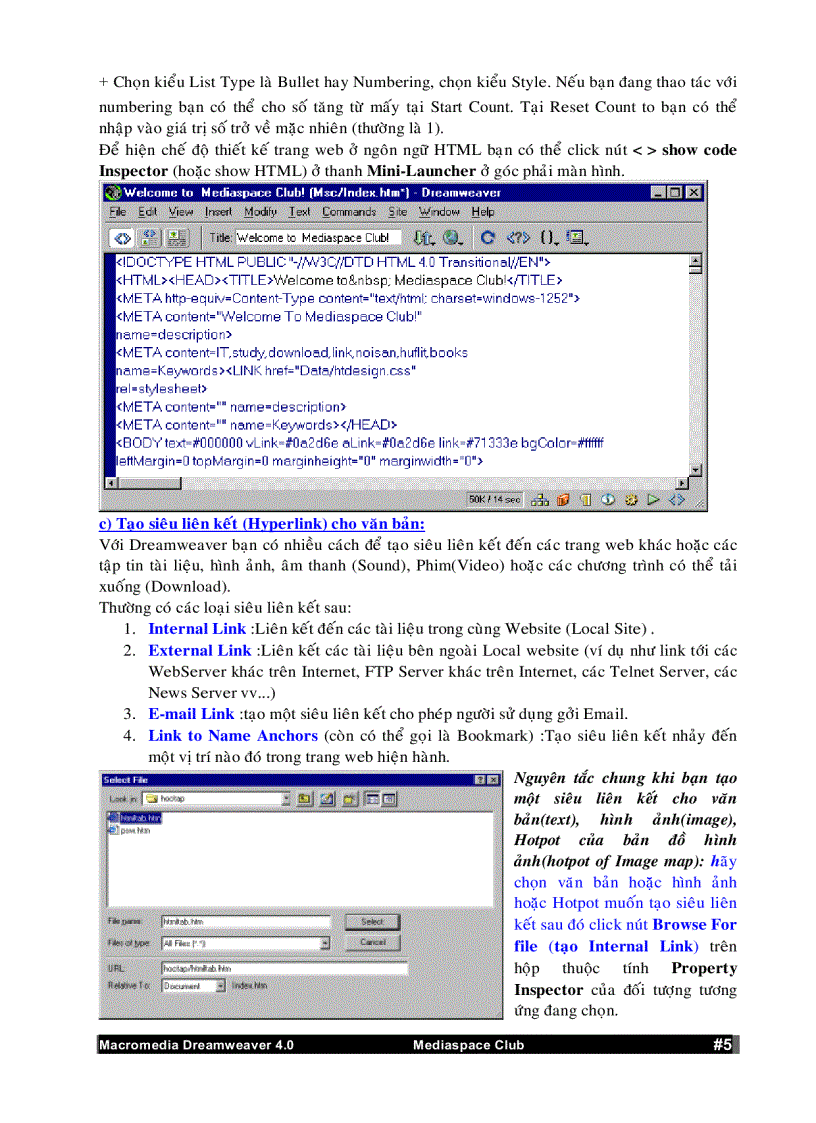 image for page Sử dụng Dreamweaver