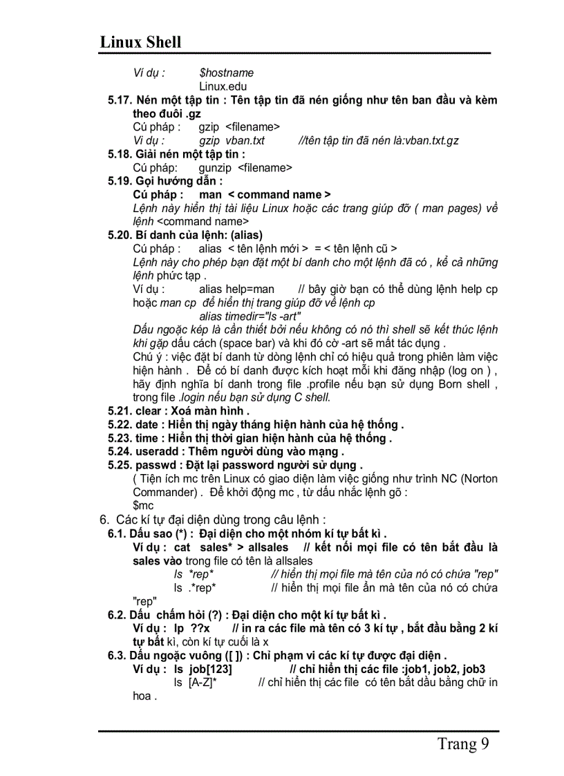 image for page Sử dụng Linux Shell