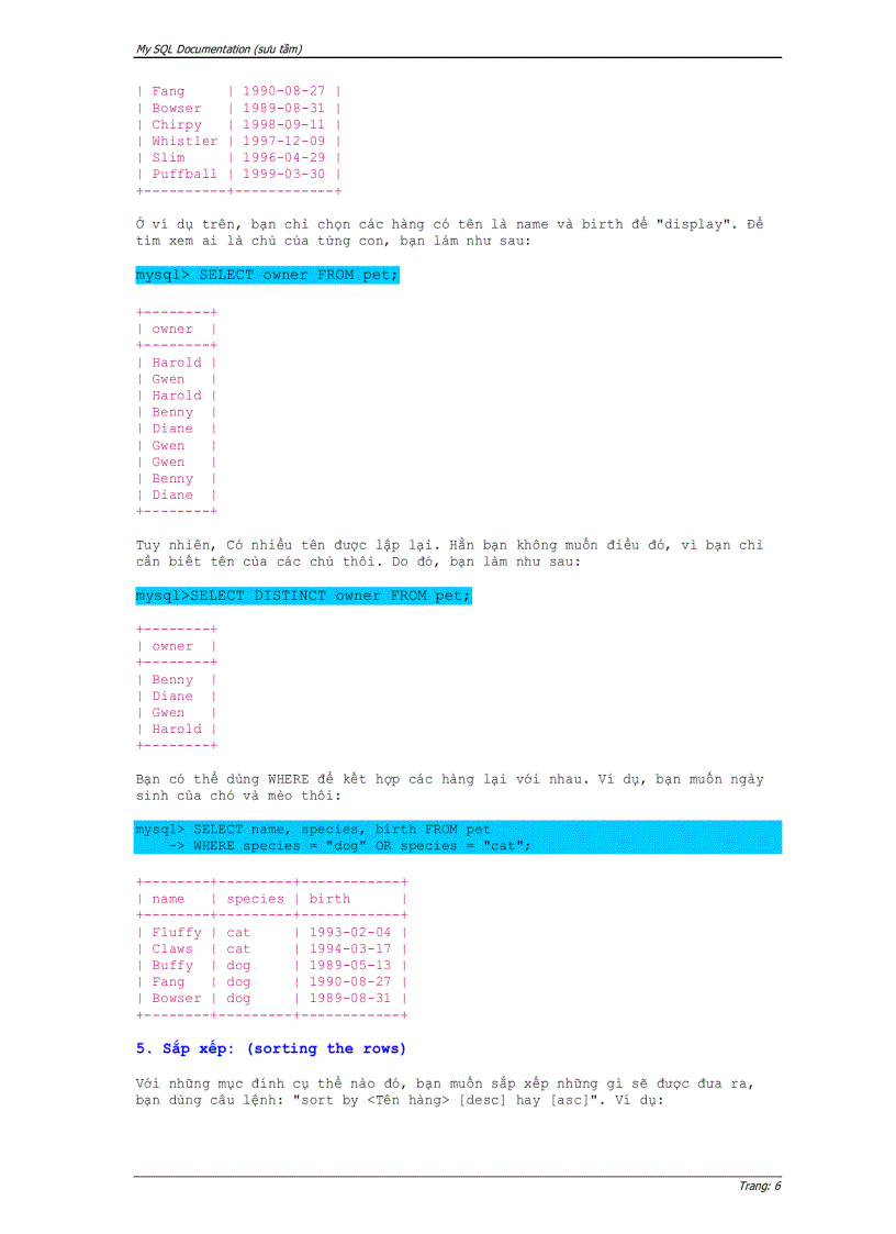 image for page Sử dụng mySQL