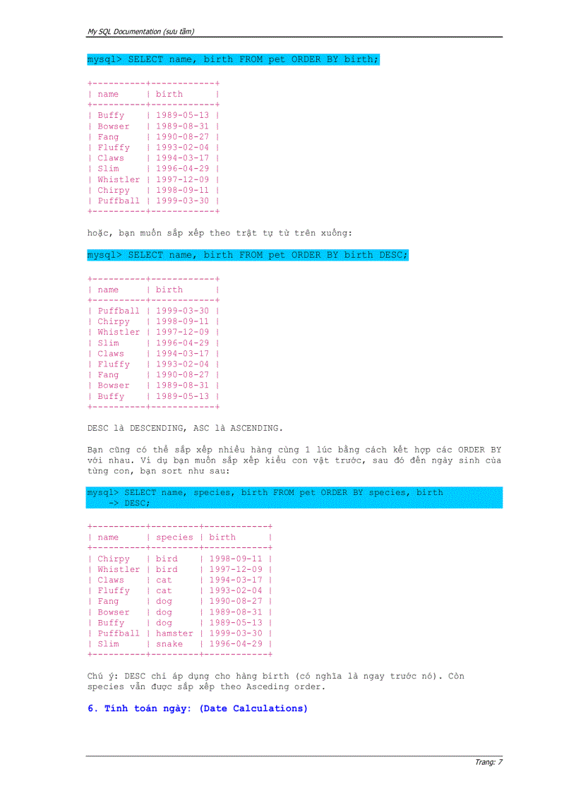 image for page Sử dụng mySQL