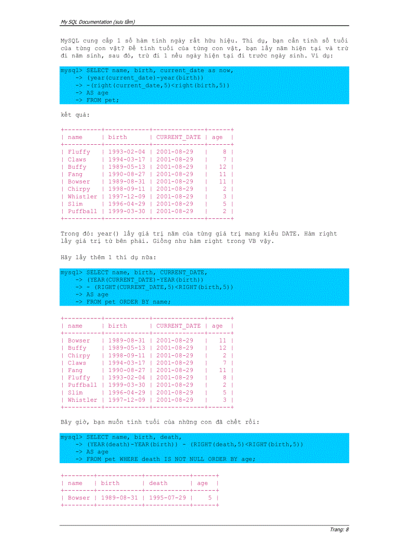 image for page Sử dụng mySQL