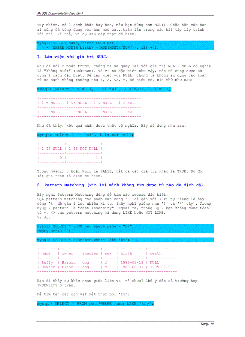 image for page Sử dụng mySQL