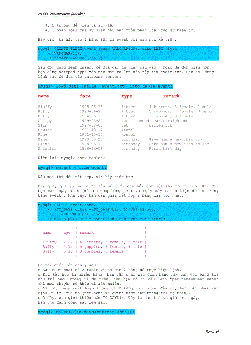 image for page Sử dụng mySQL