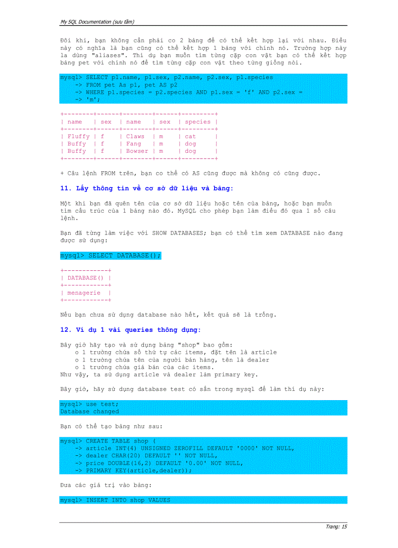 image for page Sử dụng mySQL