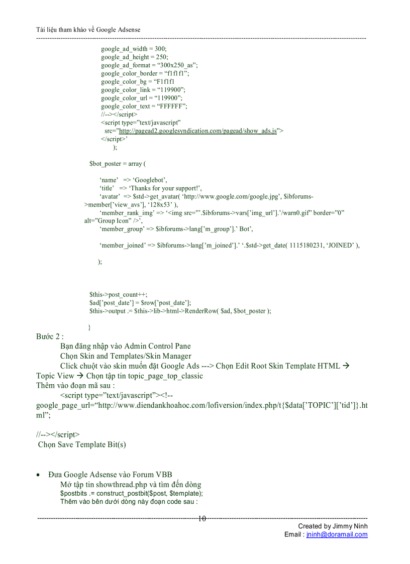 image for page Tài liệu tham khảo về Google Adsense