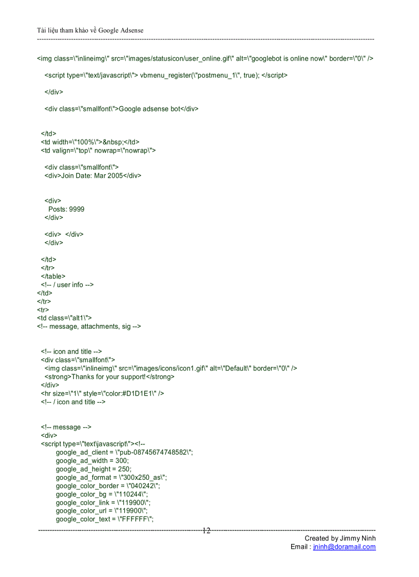 image for page Tài liệu tham khảo về Google Adsense