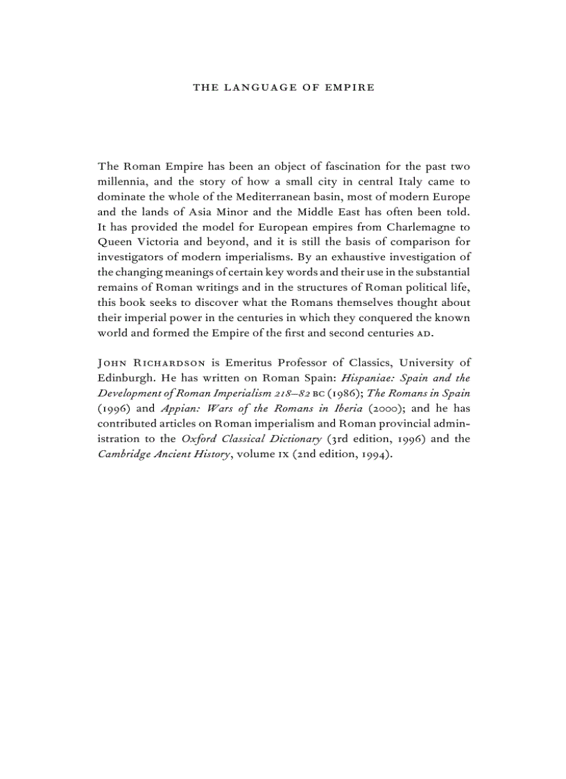 image for page The Language of Empire Rome and the Idea of Empire From the Third Century BC to the Second Century AD