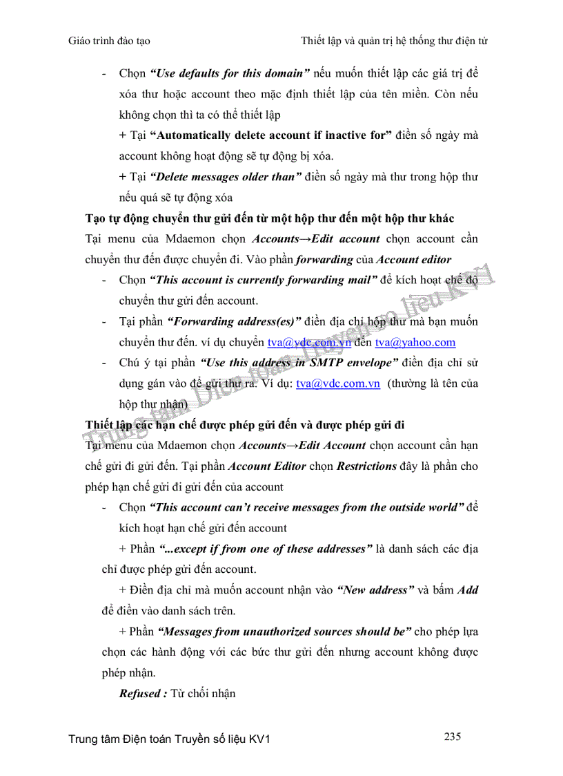 image for page Thiết lập và quản trị hệ thống thư điện tử