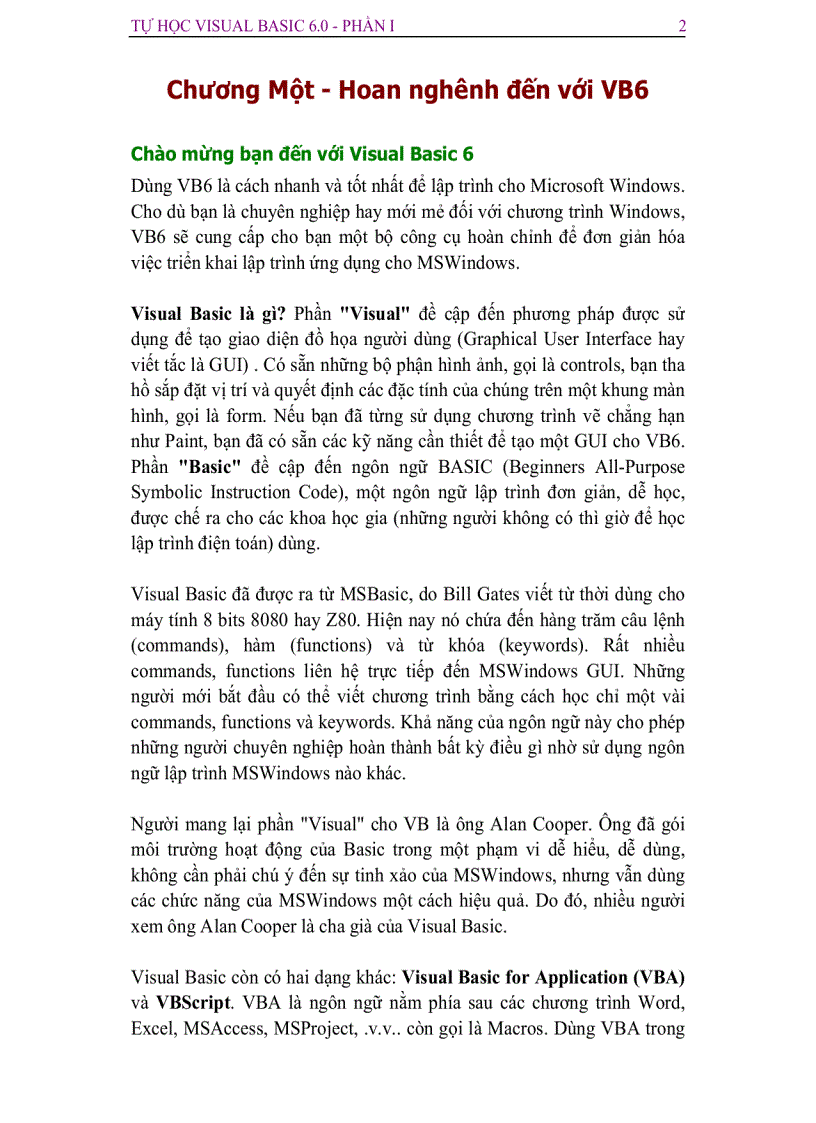 image for page Tự Học visual basic 6 0 Phần 1