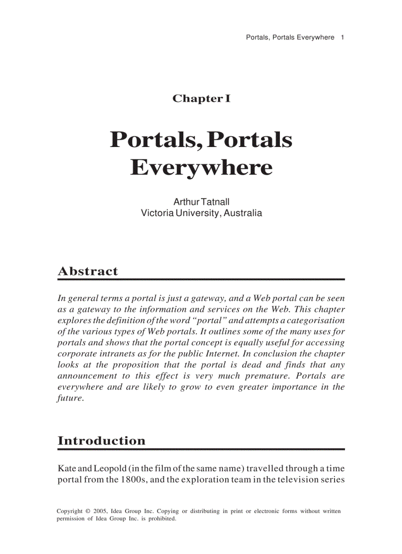 image for page Web Portals The New Gateways to Internet Information and Services