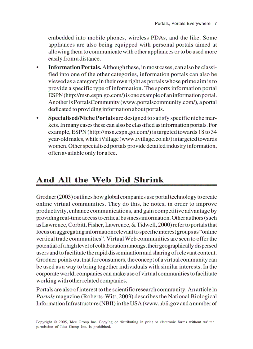 image for page Web Portals The New Gateways to Internet Information and Services