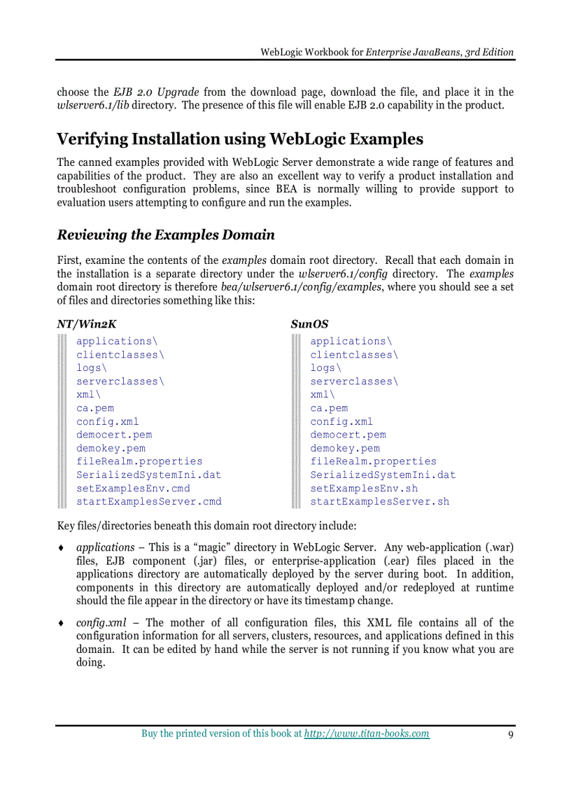 image for page WebLogic Server 6 1 Workbook for Enterprise JavaBeans 3rd Edition