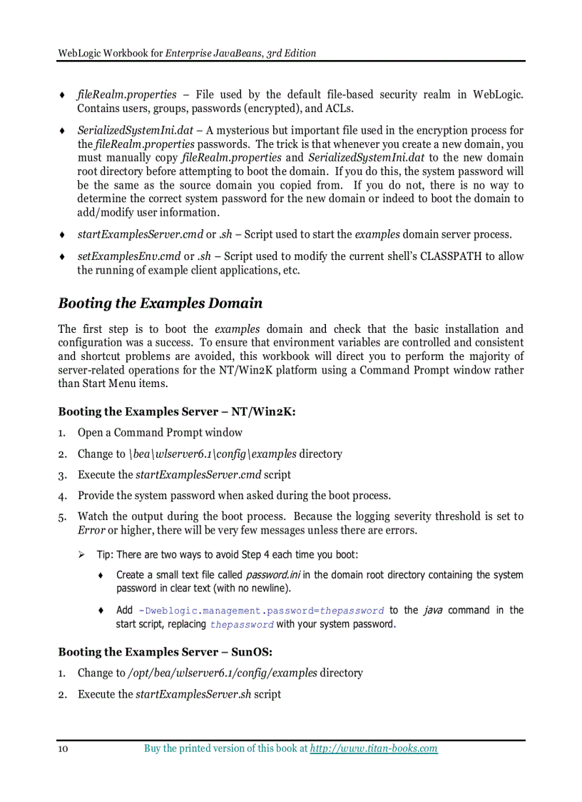 image for page WebLogic Server 6 1 Workbook for Enterprise JavaBeans 3rd Edition
