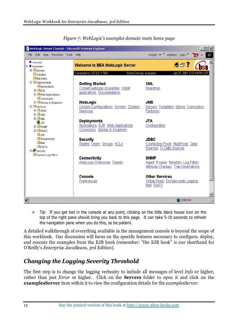 image for page WebLogic Server 6 1 Workbook for Enterprise JavaBeans 3rd Edition
