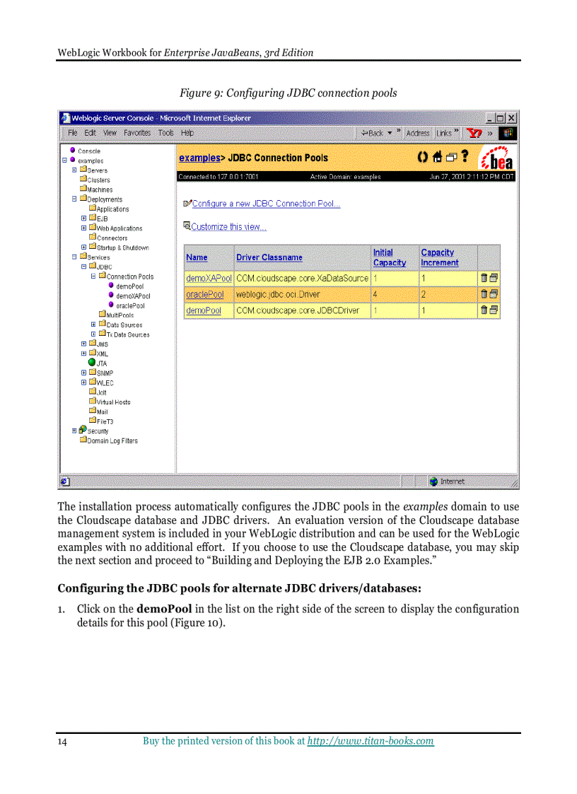 image for page WebLogic Server 6 1 Workbook for Enterprise JavaBeans 3rd Edition