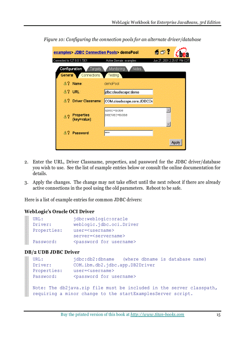image for page WebLogic Server 6 1 Workbook for Enterprise JavaBeans 3rd Edition