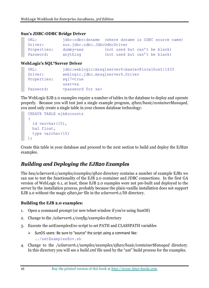 image for page WebLogic Server 6 1 Workbook for Enterprise JavaBeans 3rd Edition