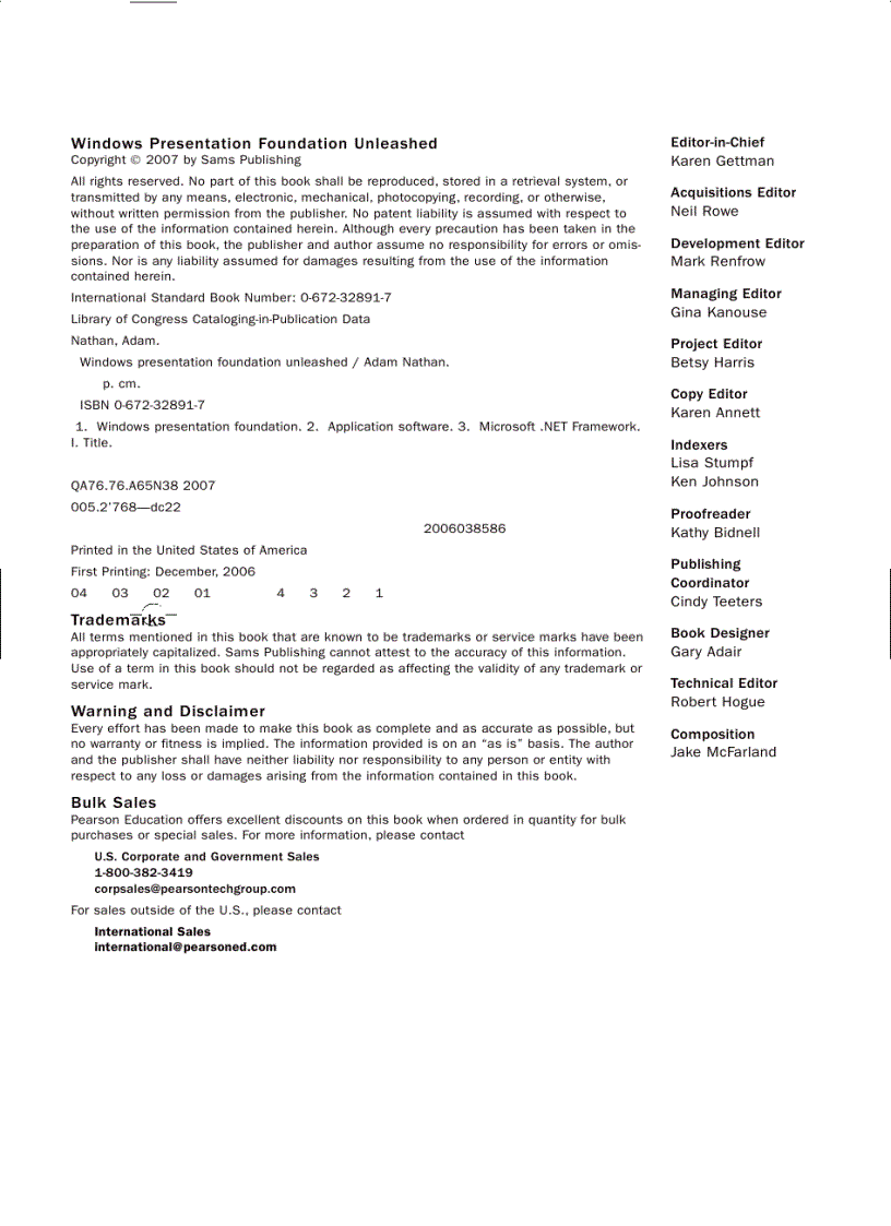 image for page Windows Presentation Foundation Unleashed