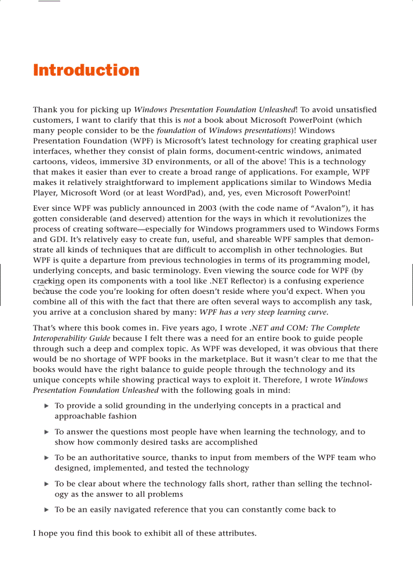 image for page Windows Presentation Foundation Unleashed