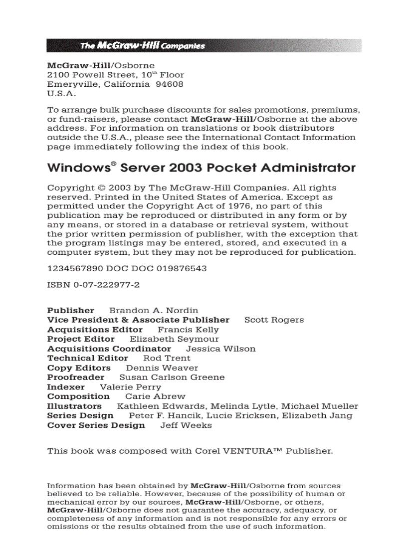 Windows Server 2003 Pocket Administrator
