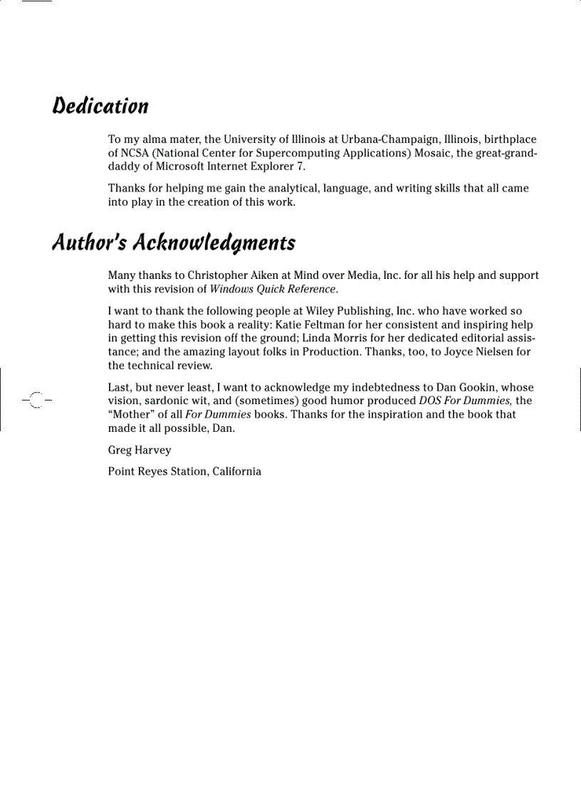 image for page Windows Vista For Dummies Quick Reference