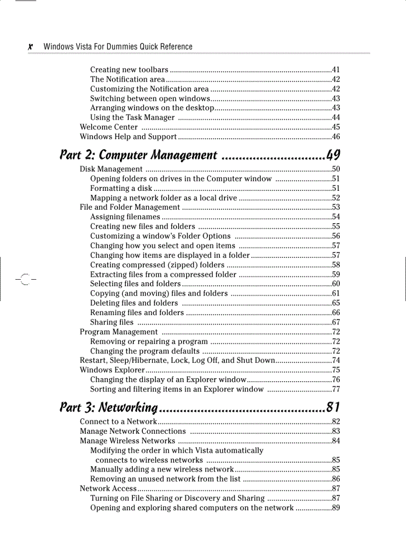 image for page Windows Vista For Dummies Quick Reference