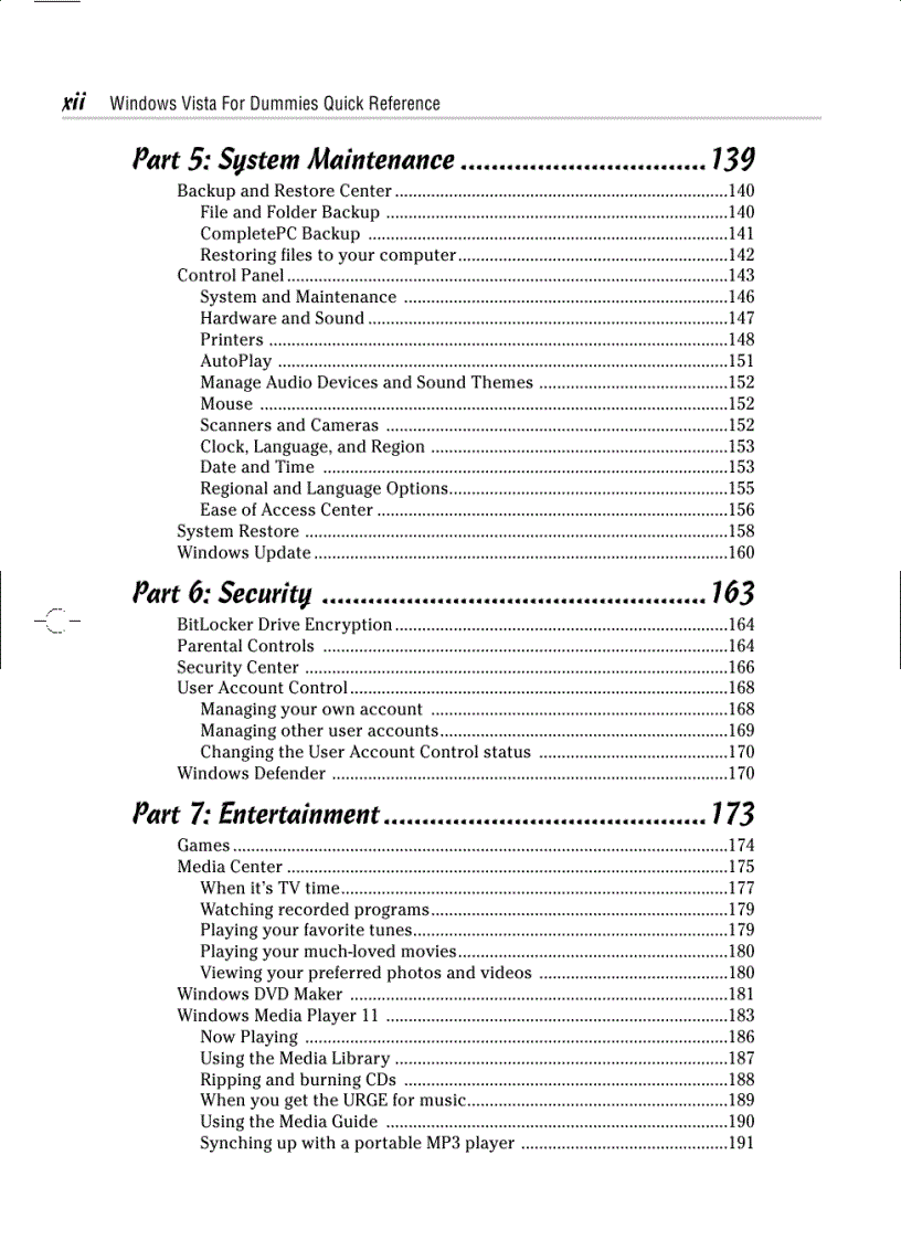 image for page Windows Vista For Dummies Quick Reference