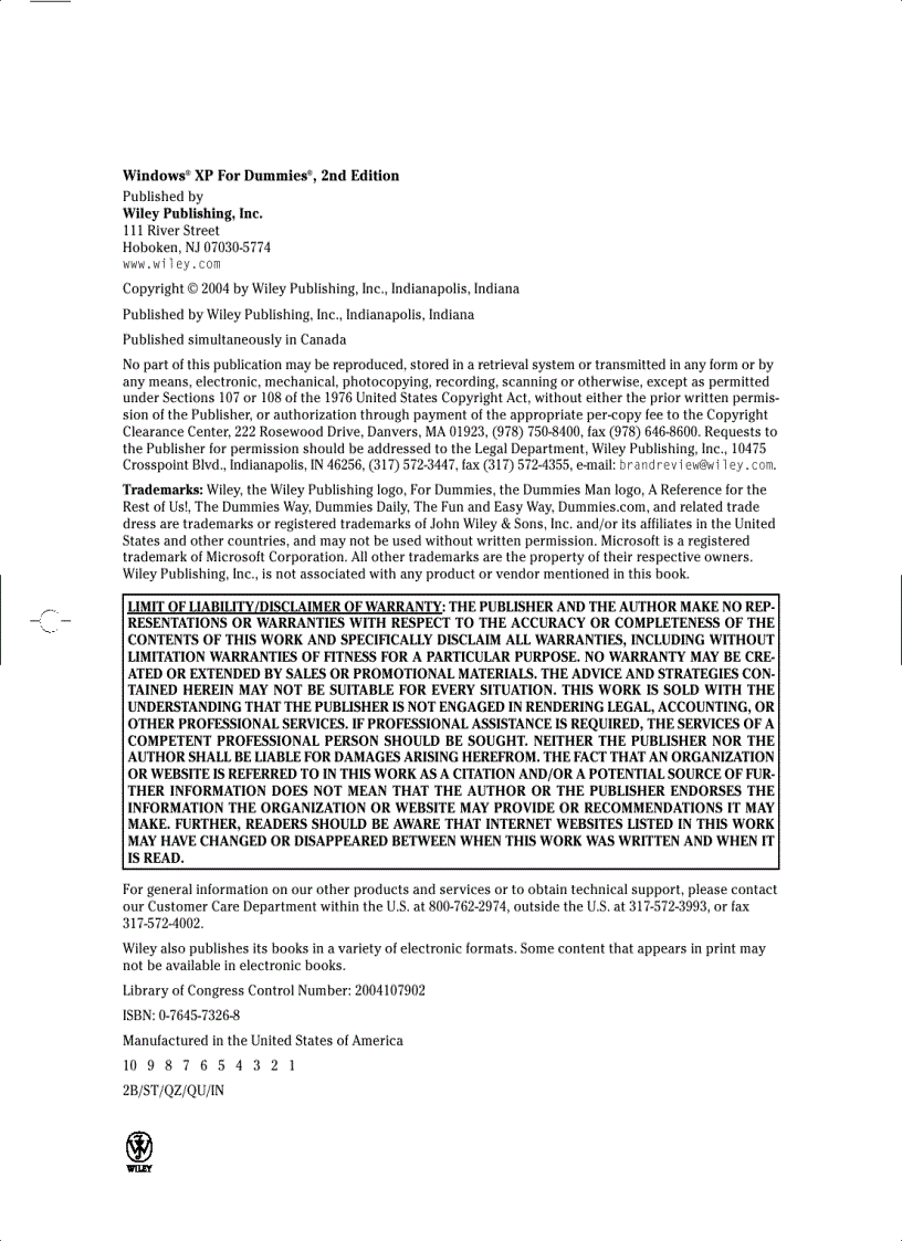 image for page Windows XP For Dummies 2nd