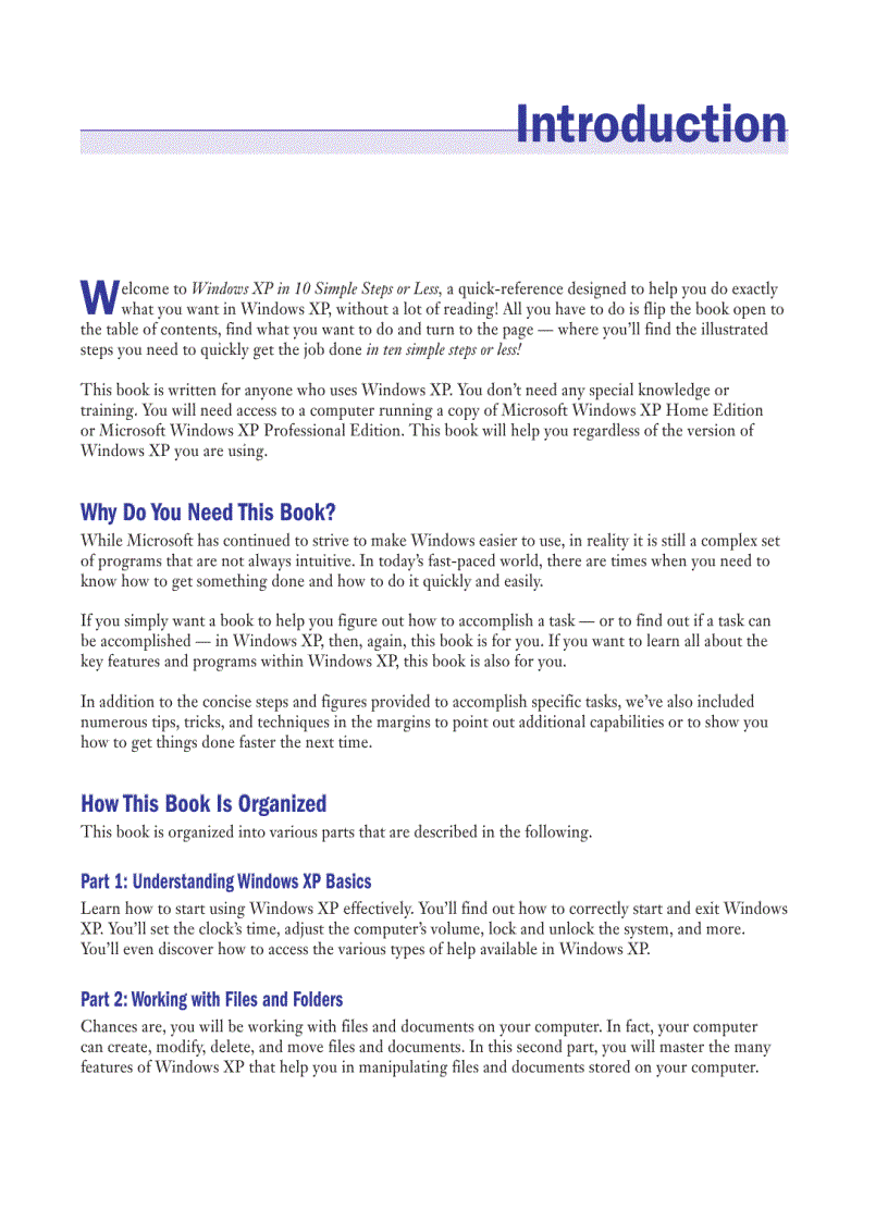 image for page Windows XP In 10 Steps Or Less