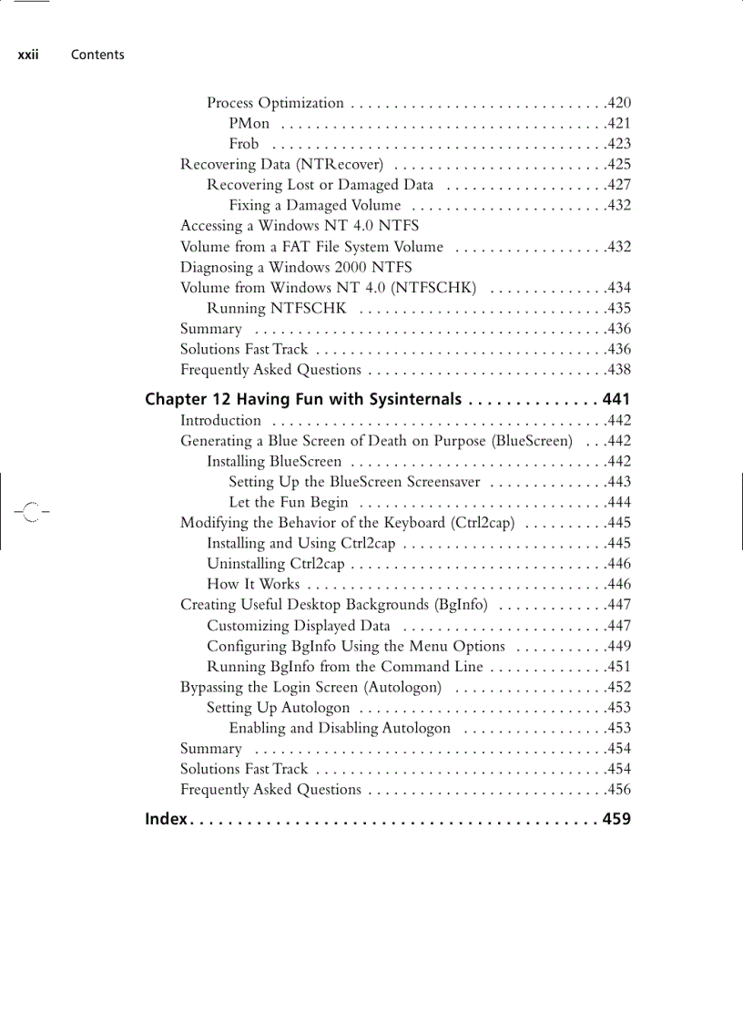 image for page Winternals Defragmentation Recovery and Administration Field Guide