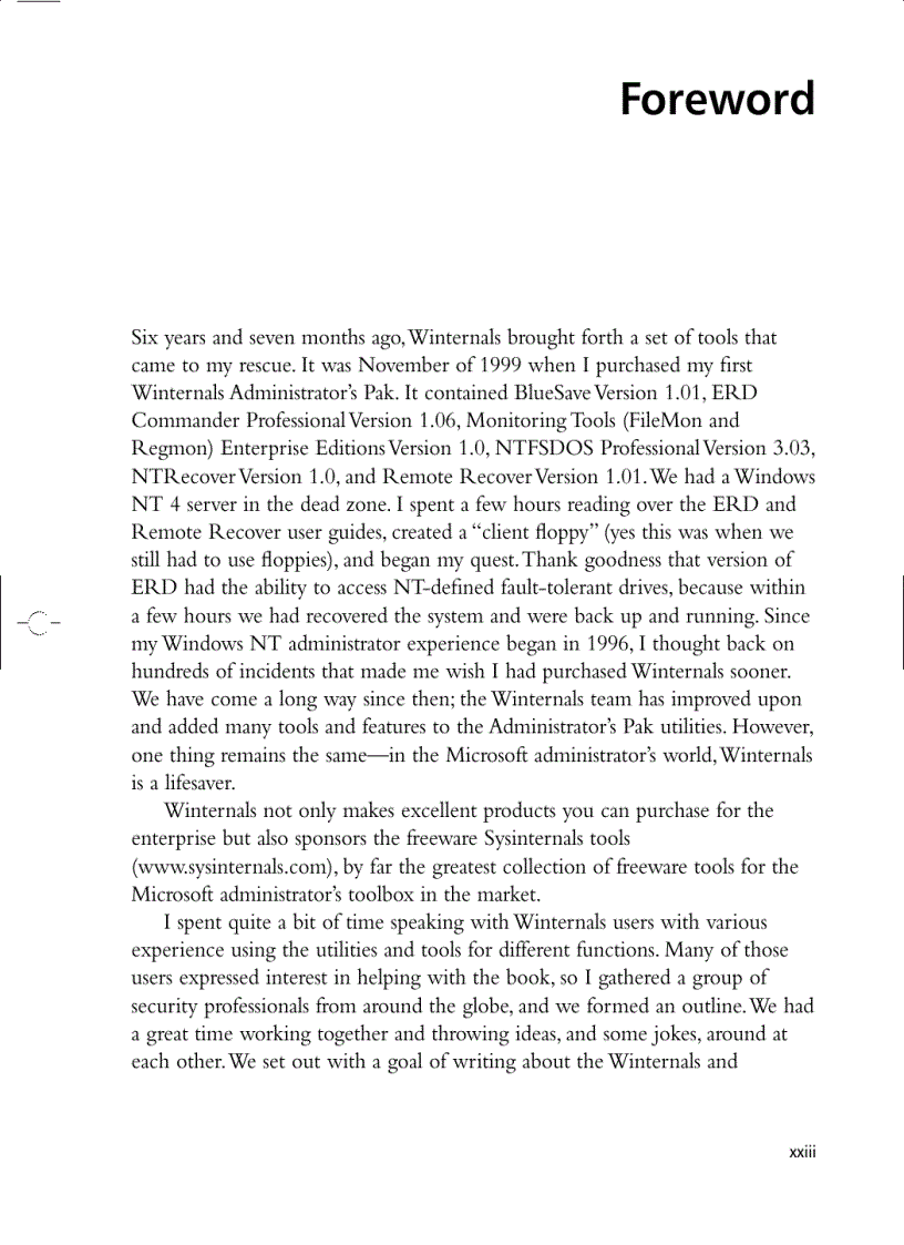 image for page Winternals Defragmentation Recovery and Administration Field Guide