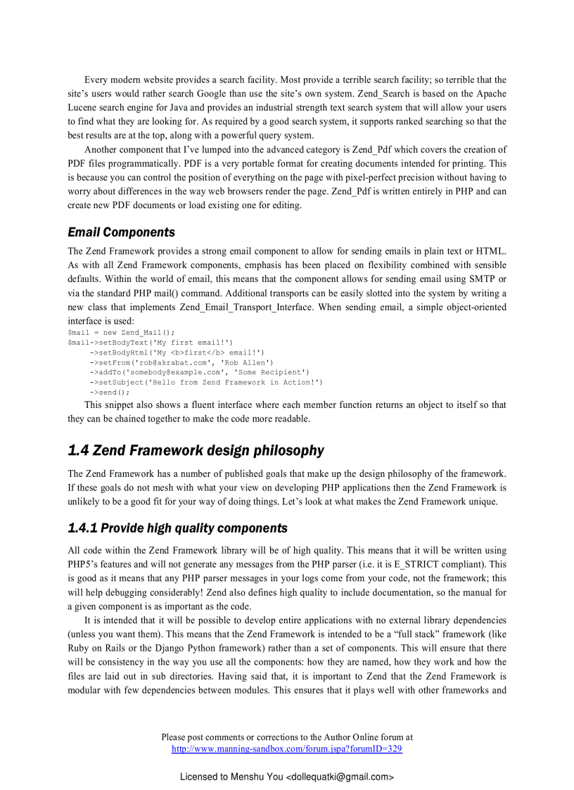 image for page Zend Framework in Action