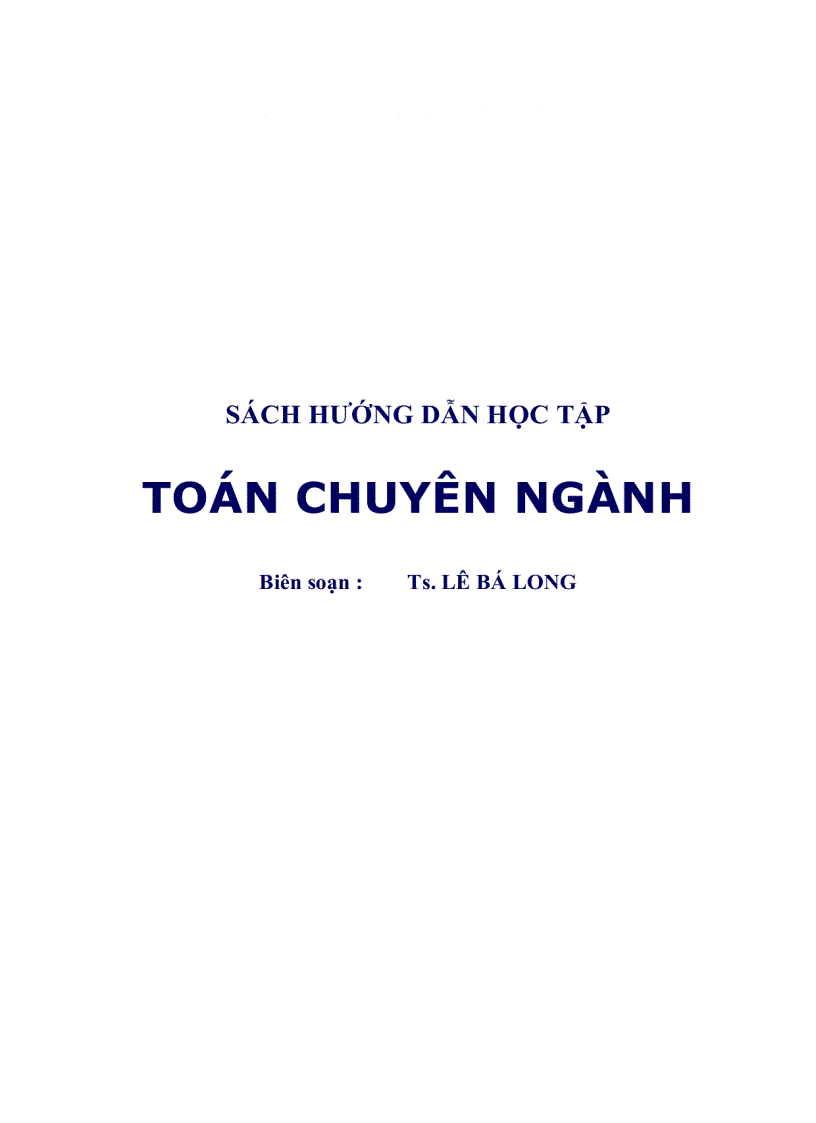 Sách hướng dẫn học tập toán chuyên ngành