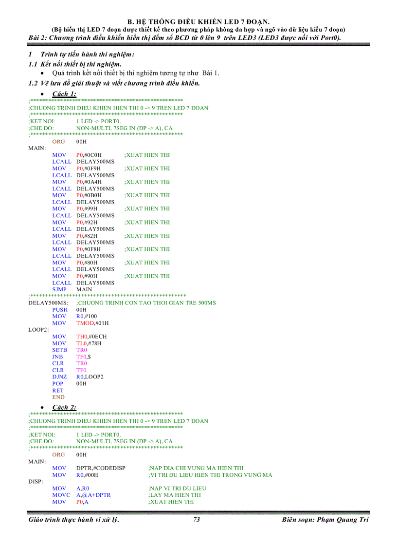 image for page Thí nghiệm thực hành vi điều khiển MCS 51
