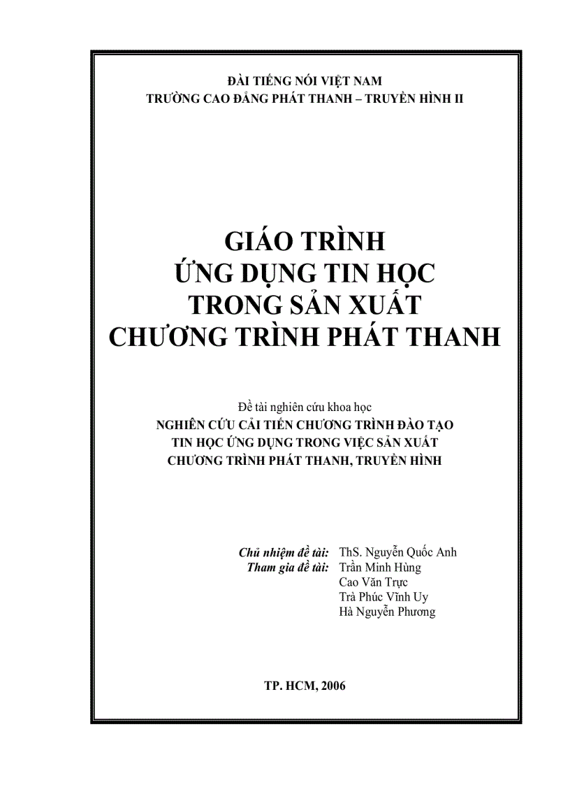 image for page Ứng dụng tin học trong sản xuất chương trình phát thanh
