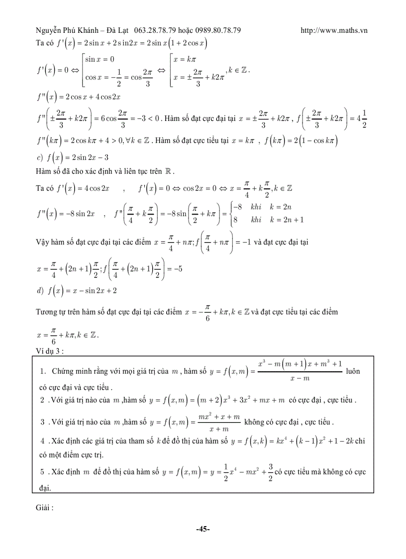 image for page Các bài toán cực trị của hàm số