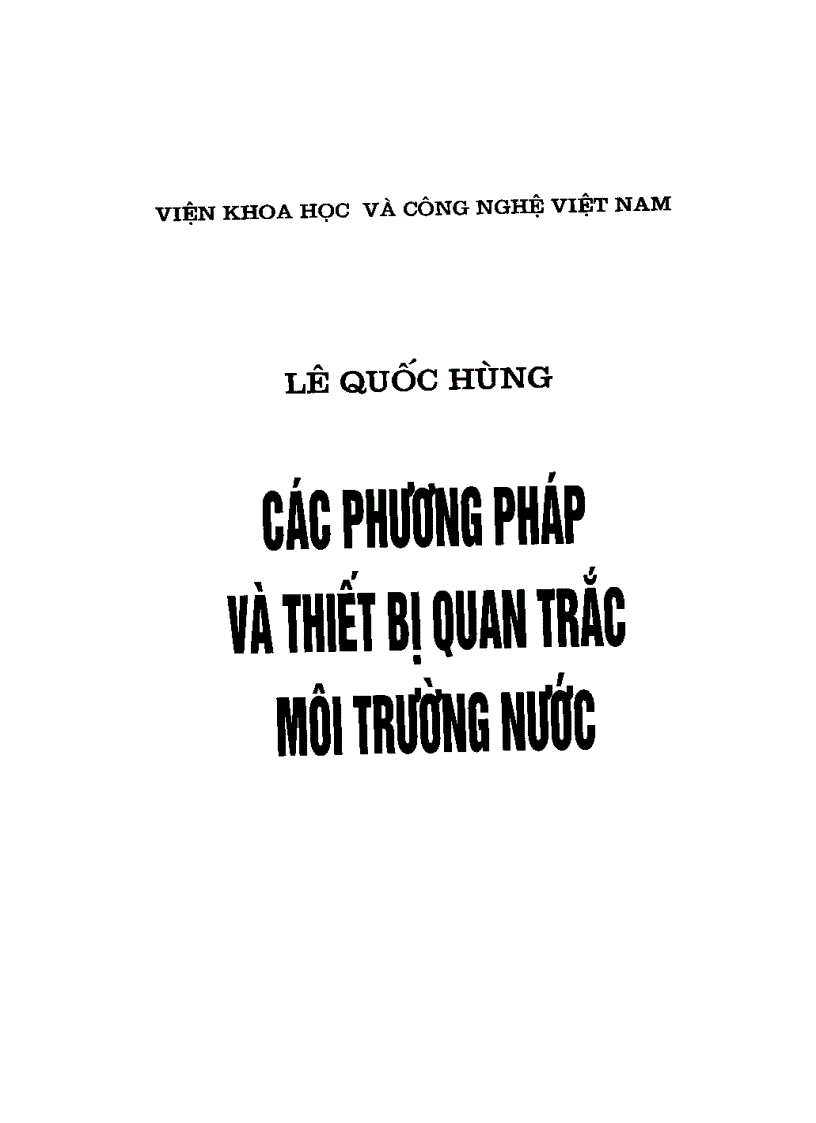 Các phương pháp và thiết bị quan trắc môi trường nước