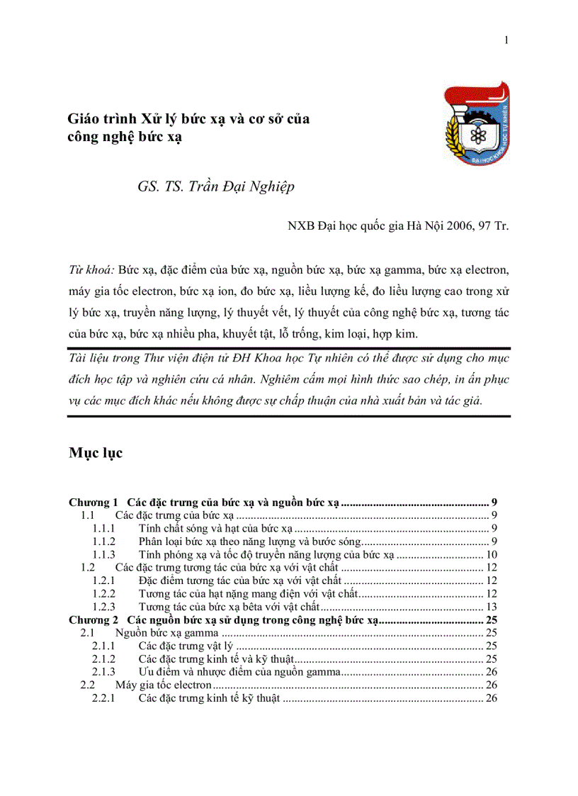 image for page Xử lý bức xạ và cơ sở của công nghệ bức xạ