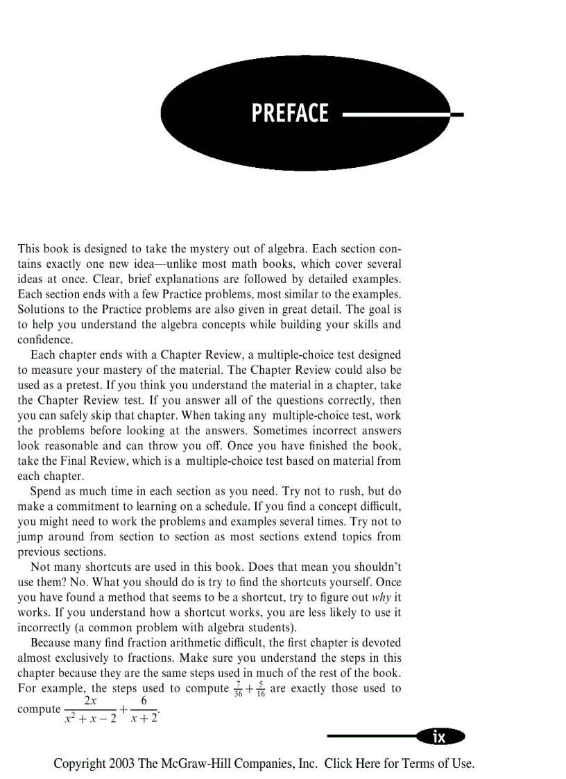 image for page Algebra Demystified A Self Teaching Guide Demystified