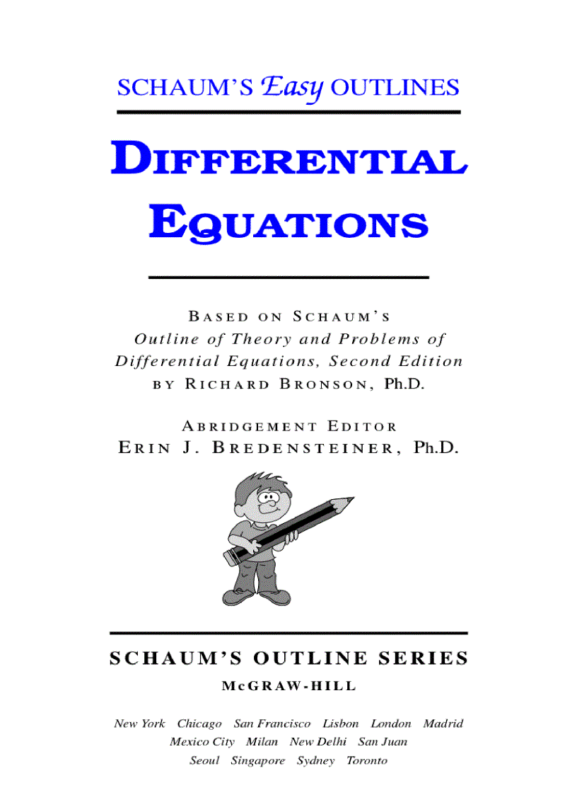 Schaum s Easy Outline Differential Equations