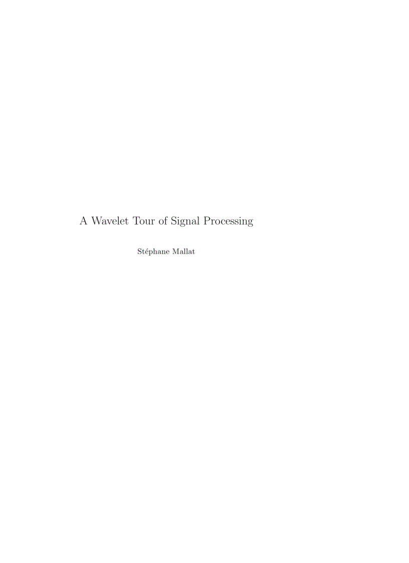 image for page A wavelet tour of signal processing