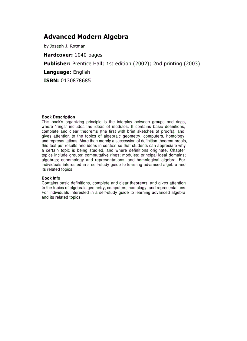 image for page Advanced Modern Algebra