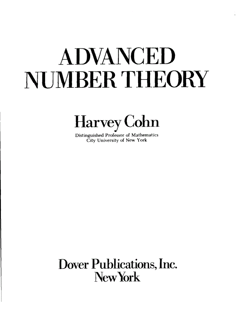 image for page Advanced Number Theory 1