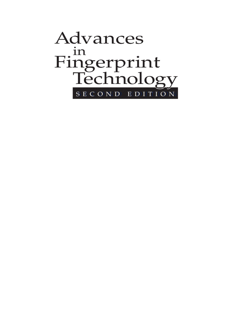 image for page Advances in Fingerprint Technology Second Edition