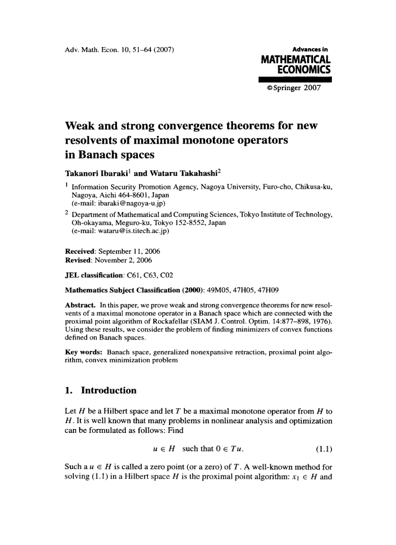 image for page Advances in Mathematical Economics Volume 10