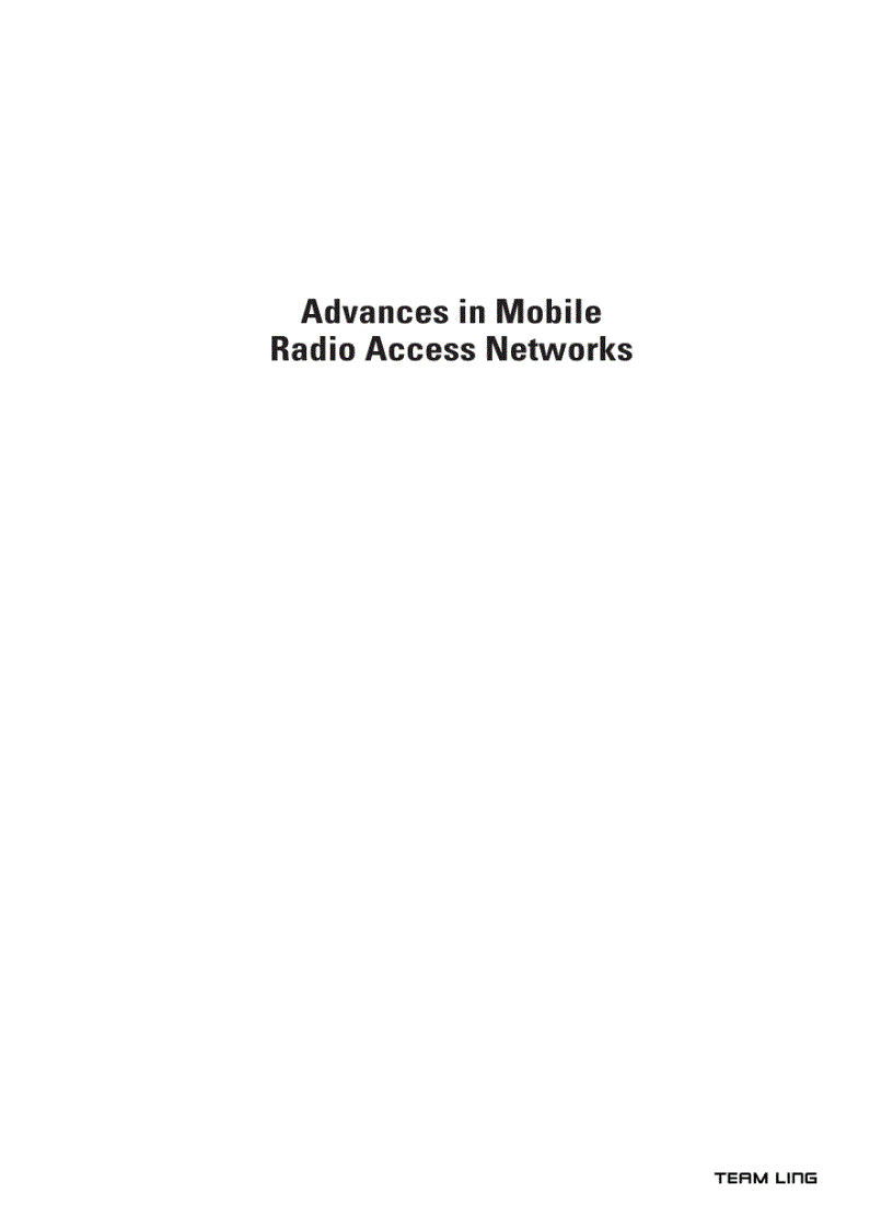 Advances in Mobile Radio Access Networks