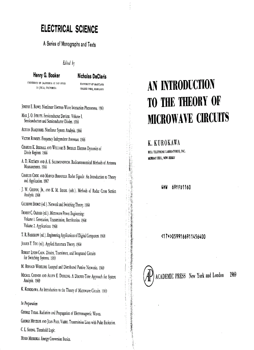 image for page An Introduction to the Theory of Microwave Circuits