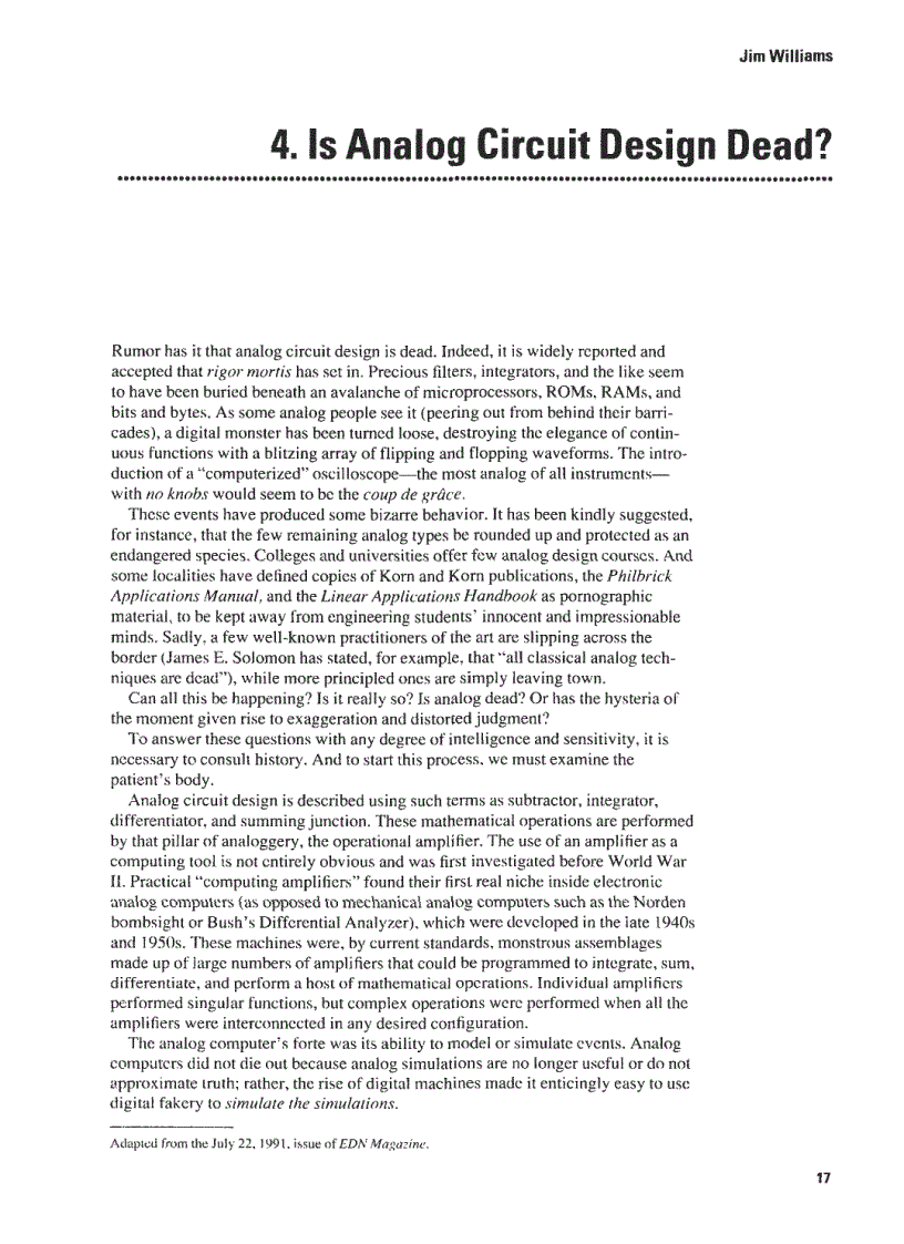 image for page Analog Circuit Design Art Science and Personalities EDN Series for Design Engineers