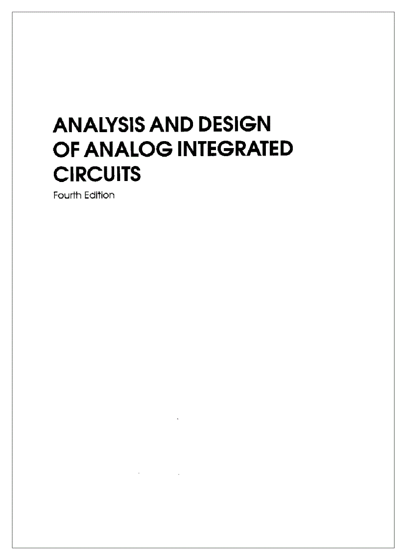image for page Analysis and Design of Analog Integrated Circuits 4th Edition