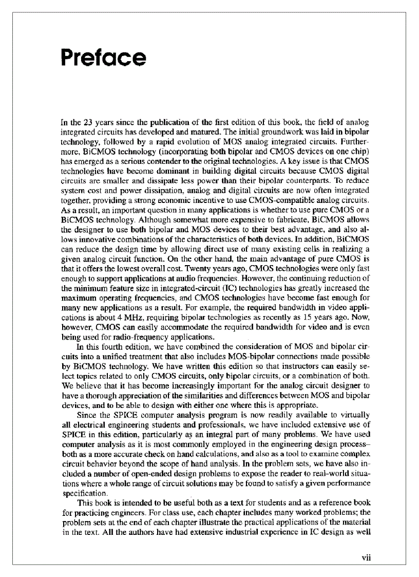 image for page Analysis and Design of Analog Integrated Circuits 4th Edition